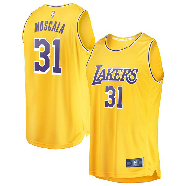 Maillot nba Los Angeles Lakers Icon Edition Homme Mike Muscala 31 Jaune